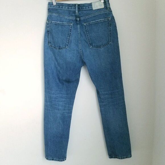 Everlane Distressed Button Fly Straight Cheeky Jean High Rise Classic 27 Capsule - Picture 6 of 15